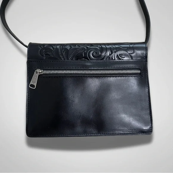 NWOT Patricia Nash Locri Black Tooled Leather Crossbody Purse - Picture 6 of 7